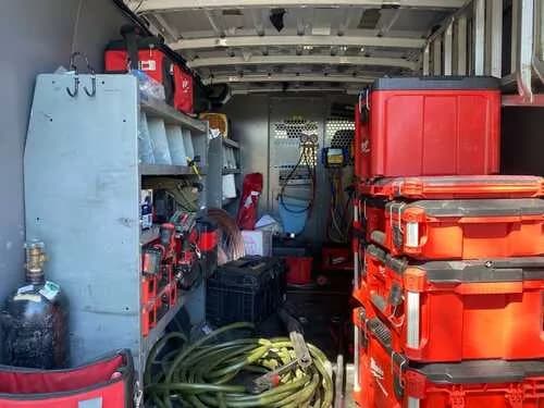 Fully stocked service vehicle